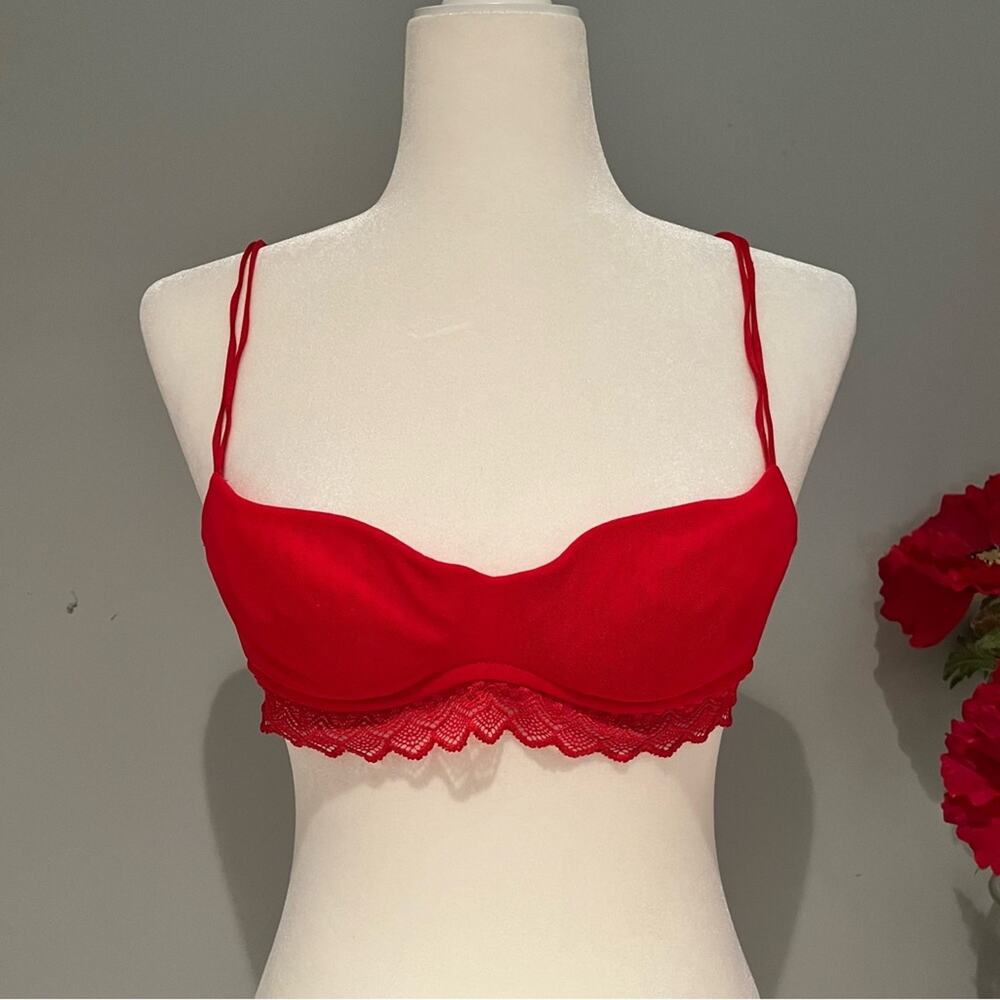 Cosabella Red Lace Trim Bralette